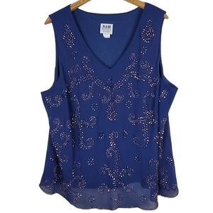 R&M Richards Embellished Sleeveless Formal Top
